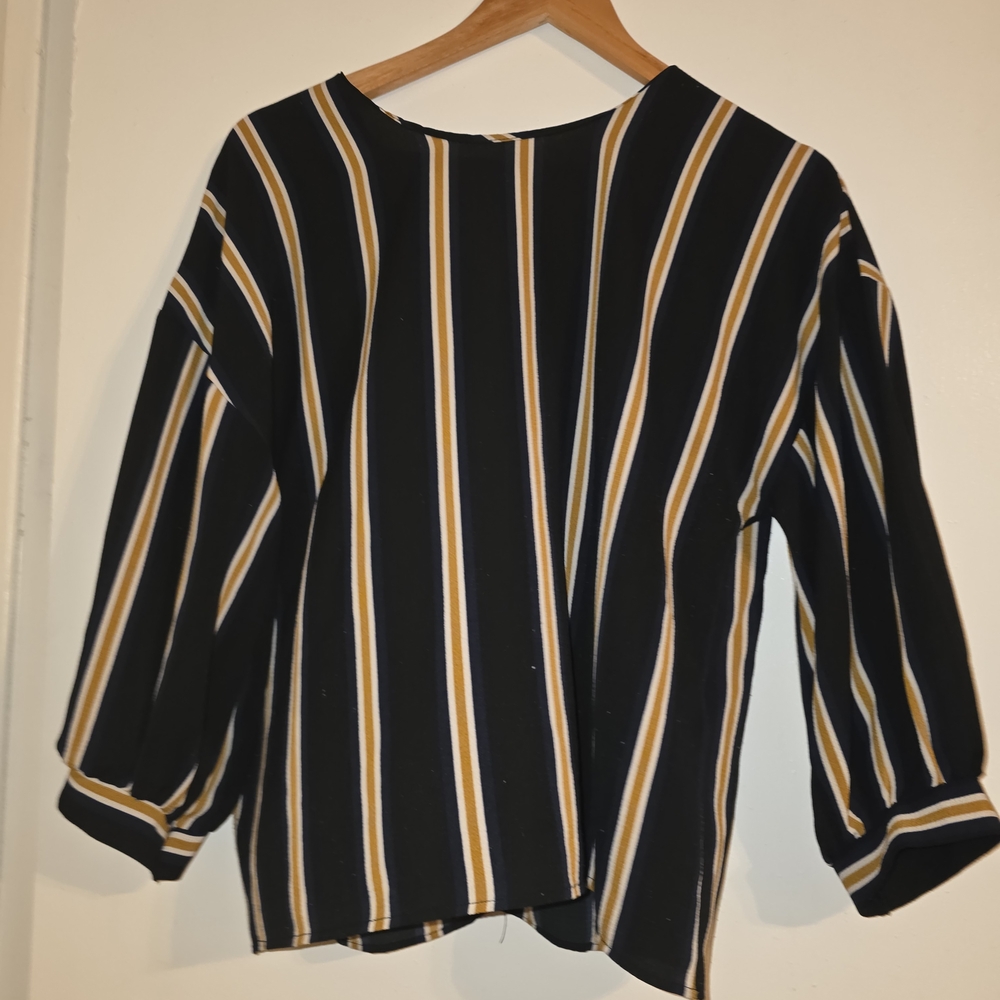Striped Black and Gold Women's Top
